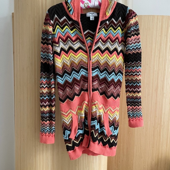 Girls zigzag cardigan Missoni for Target, Size large, double zipper - Picture 1 of 4